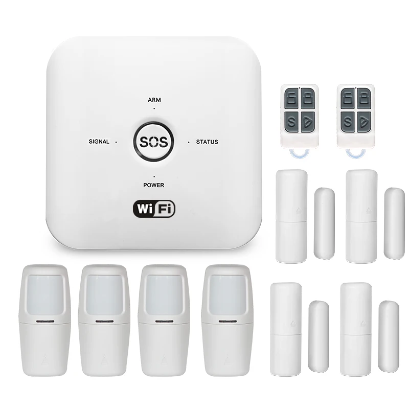 Tuya Smart Wifi+ GSM Беспроводная умная домашняя система охранной сигнализации совместима с Alexa - Цвет: Коричневый
