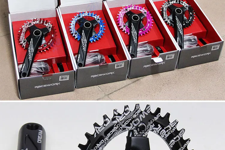 

NEW RACEWORK 1*11speed 104BCD MTB Bike Crankset Aluminum Alloy With Bottom Bicycle Crankset MTB Crank Bike Accessories 4 Colors