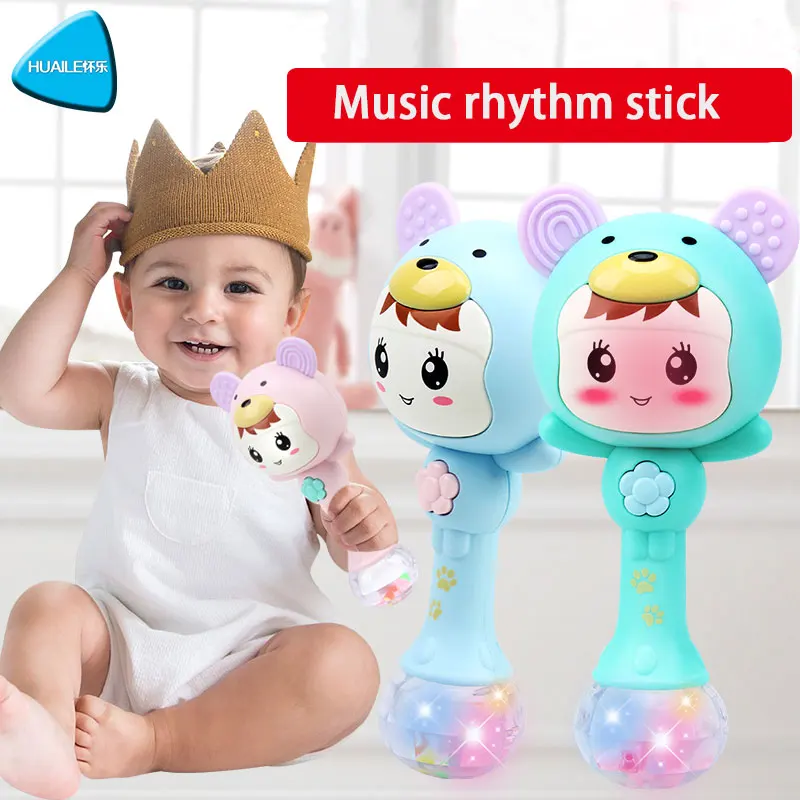 HUAILE 10pcs New Baby Toys Hand Shaking Rattles Bells Puzzle music and