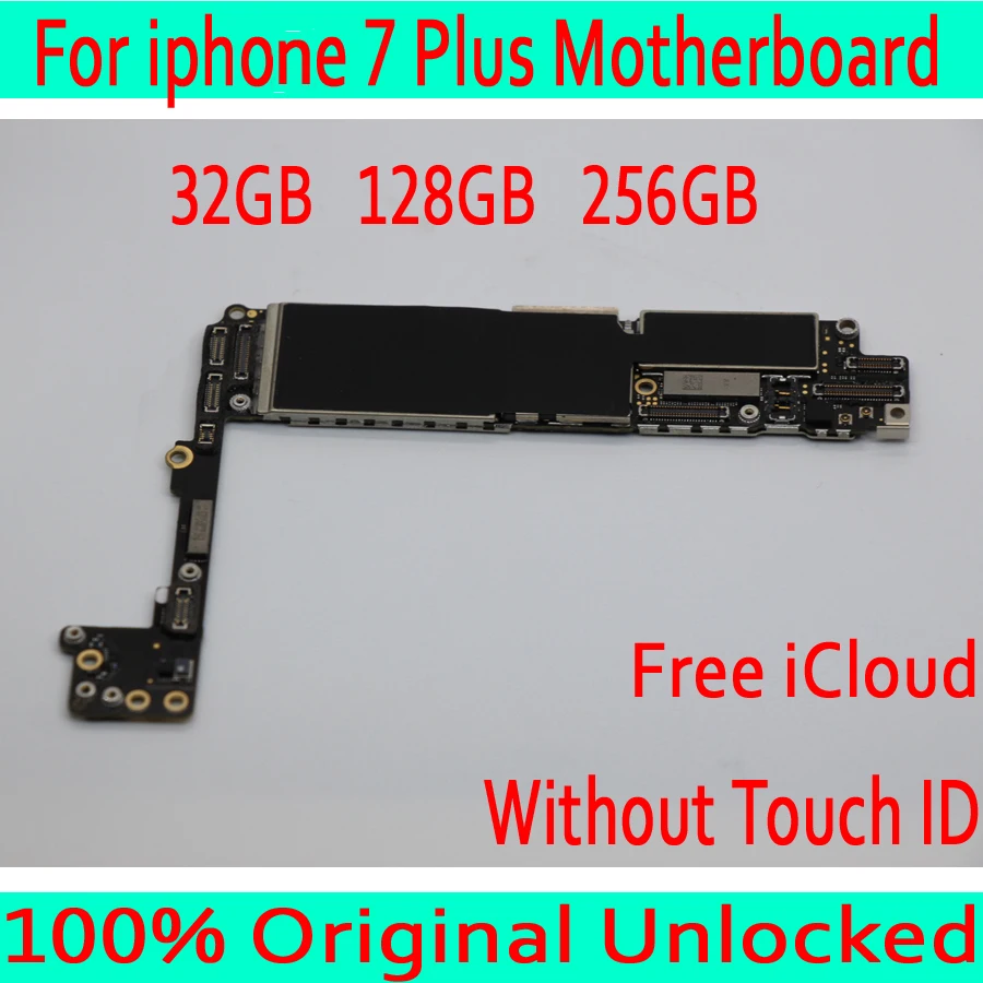 

For iphone 7 Plus 5.5inch Motherboard without Touch ID 100% Originl unlocked for iphone 7P Logic board 32GB 128GB 256GB