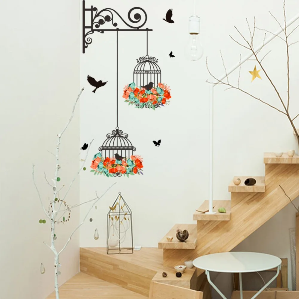  Birdcage Wallpaper wall stickers Kids Rooms Sofa door Bedroom Home