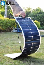 18v 50w Solar module flexible solar panel High efficiency monocrystalline silicon cell for 12v battery RV yacht charge
