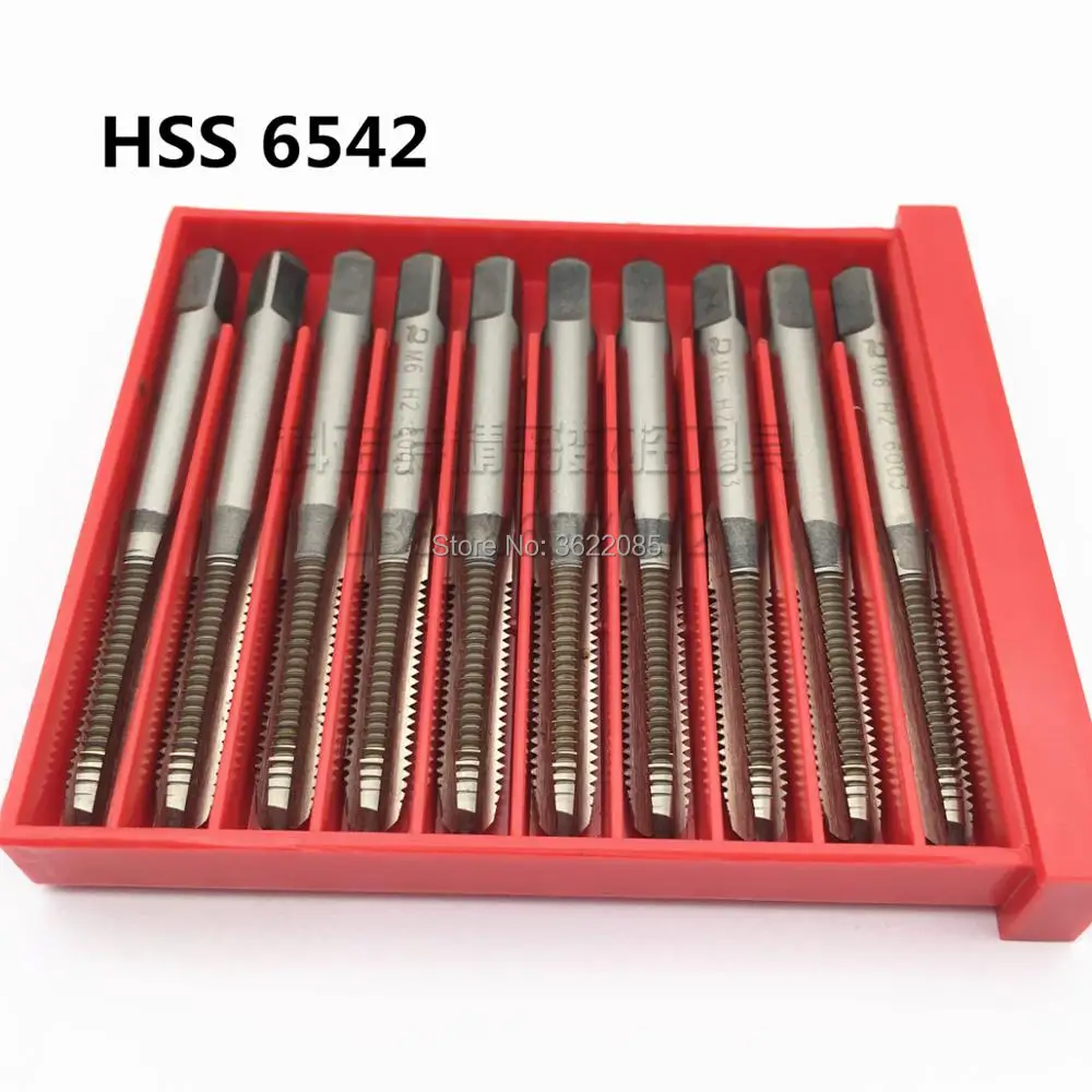 10pcs HSS Plug Tap Fine Thread M2 M2.5 M4 M5 M6 M7 M8 M9 M10 M12