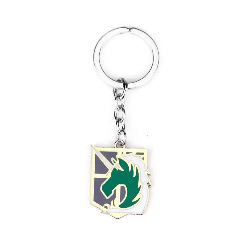

MQCHUN Can Dropshipping Anime Attack on Titan Keychain Military Police Regiment Badges Logo Pendant Key Chain Fashion Keyring