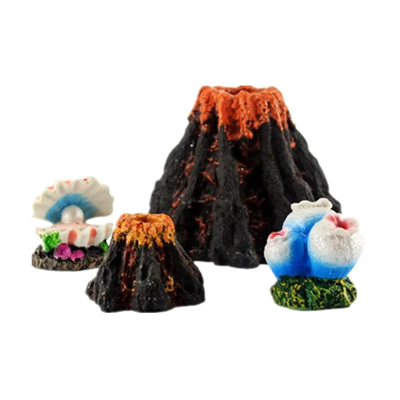 

Aquarium Volcano Ornament Kit with Air Stone Mineral Bubble Release Stone Fish Tank Decorations