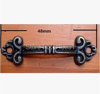 

50pcs 48mm Antique Brass jewelry box drawer small handle alloy handle mini gift box accessories with screw
