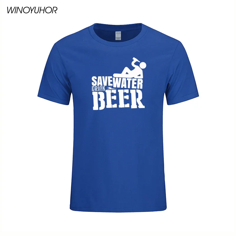 Мужская футболка с надписью «Save Water Drink Beer», Новое поступление, мужские футболки, Летние повседневные топы для мальчиков, Мужская футболка с забавным принтом, Camisetas Masculina