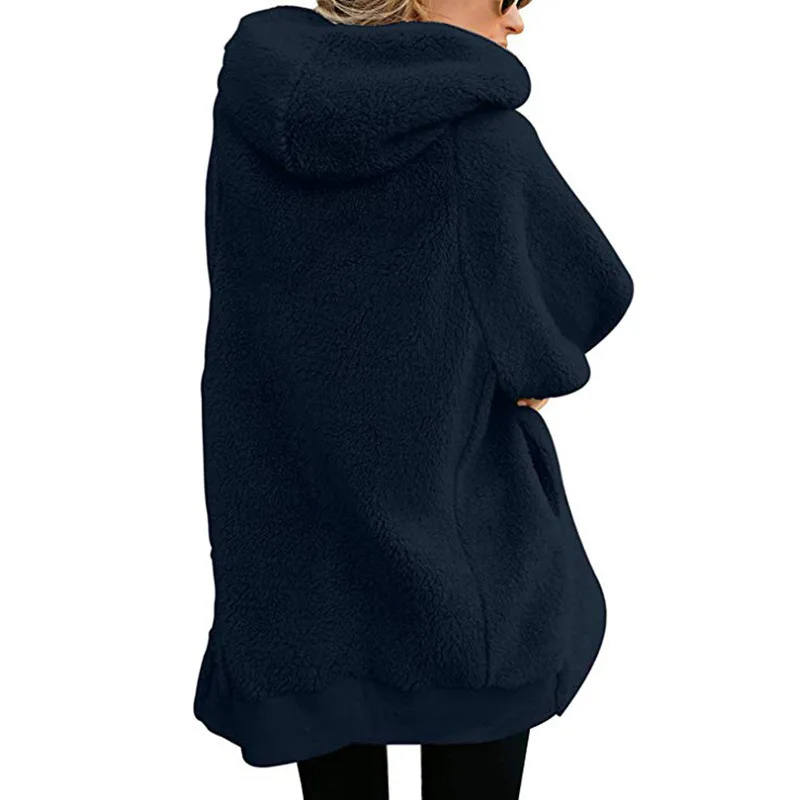 Plus Size Long Maternity Hooded Winter Plush Custom Warm Hoodie Maternity Wear Hoodie Zipper for Girl Pregnant Woman Clothing