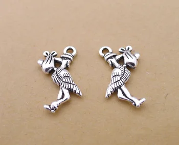 

100pcs bird Charms 13x24mm pendant Antique silver bronze craft alloy Jewelry earring bracelet necklace anklet Component