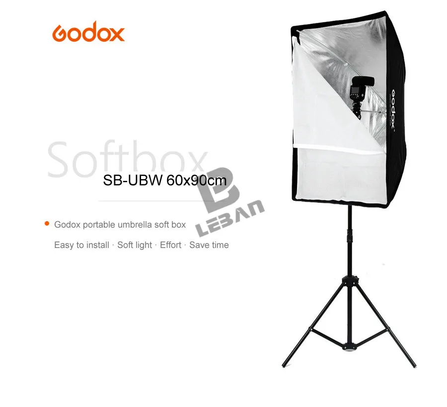 Godox портативный 60*90 см 2"* 35" фото-зонт софтбокс Отражатель для вспышки скорость светильник+ 2 м светильник Стенд+ Тип B Вспышка Горячий башмак