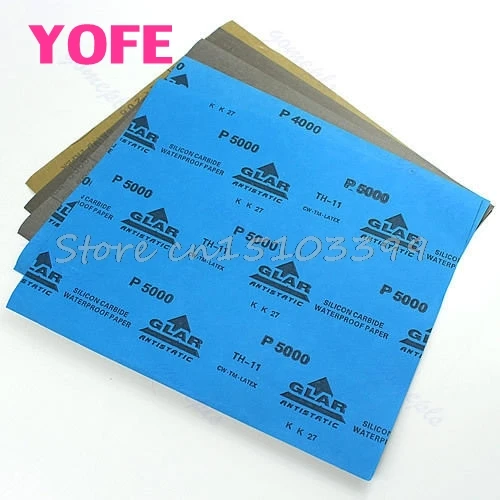 5 Sheets Sandpaper sand paper Waterproof Paper 9"x11" Wet/Dry Silicon