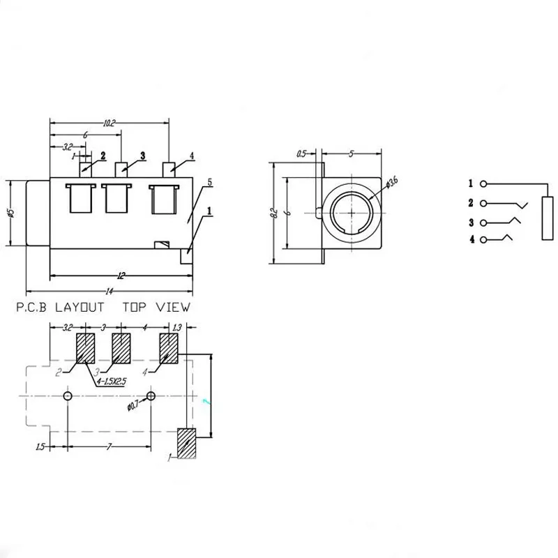 30pcs 3 5mm Headphone Jack Audio Connector Audio Interface Socket PJ 320D Patch Four Feet SMT
