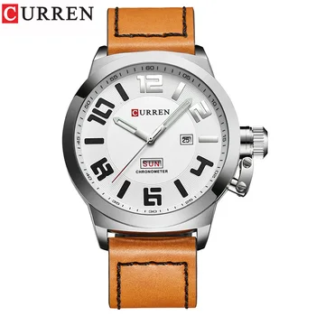 

CURREN Unique Design Watches Men Simple Fashion Business Leather Wristwatches Male Sports Date Quartz Clocks 8270 relojes hombre