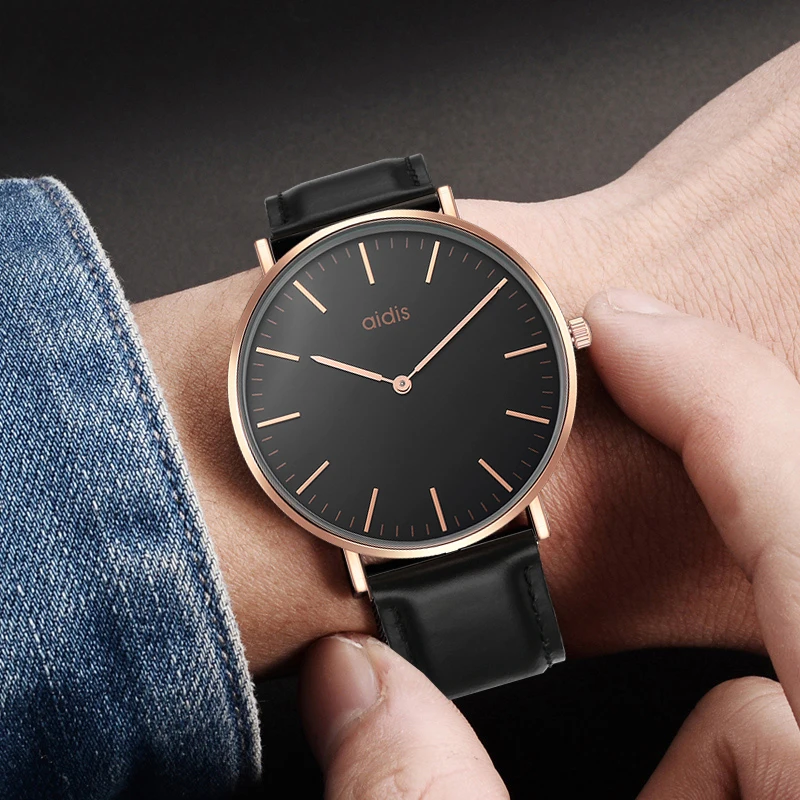 

addies mens waterproof watches business quartz watch men leather strap luxury brand wristwatch relogio masculino reloj hombre