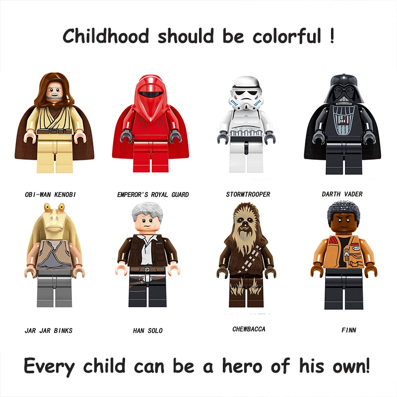 For Legoing star wars Darth vader Chewbacca Finn Jar Jar binks Han solo model building blocks STARWARS toys Hot sale FigureS For Legoing star wars Darth vader Chewbacca Finn Jar Jar binks Han solo model building blocks STARWARS toys Hot sale FigureS