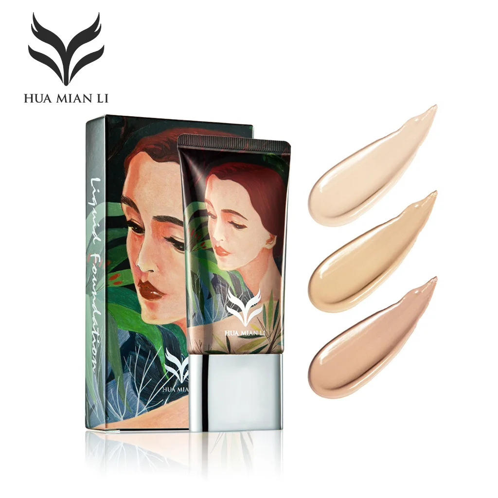 

Huamianli New Arival Face Makeup Base Liquid Foundation BB Cream Moist Flowless Concealer Foundation Primer Make up FD001