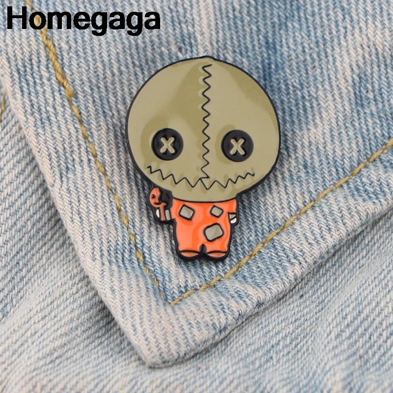 

10pcs/lot Homegaga Trick or Treat Halloween Zinc tie pins badges para shirt bag clothes cap backpack shoes brooches badges D2250