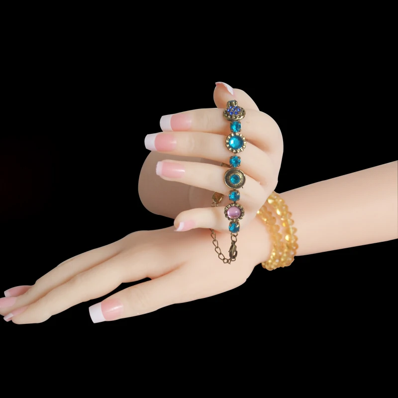 Realistic Silicone Female Mannequin Hand Finger Ring Bracelet Bangle