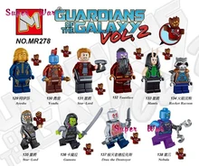 Single super heroes marvel Guardians of the Galaxy Vol 2 Rocket Groot Yondu building blocks models