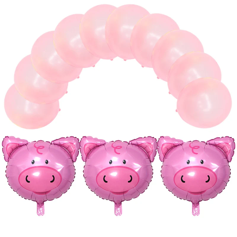 13pcs/lot Birthday Decoration 44*64cm Pig Cow Neddy Farm Balloons for Farm Animal Theme Party Kid Birthday Party Supplies