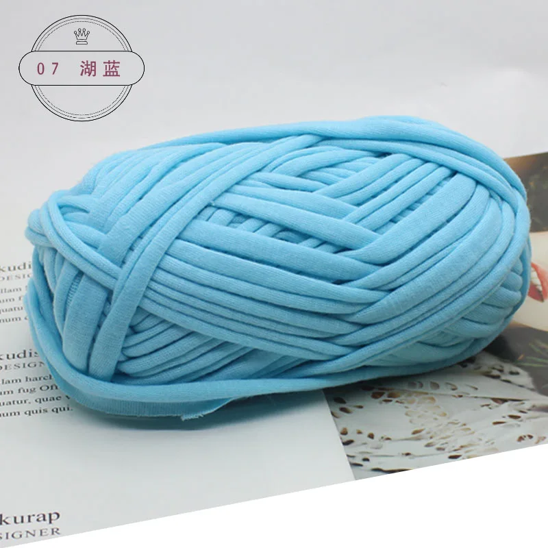 TPRPYN 100 г = 1 шт. плотная ткань полоска Пряжа Ремесло для ручная вязка крючком DIY подушка одеяло ткань полоса для сумок - Цвет: 7 lake blue