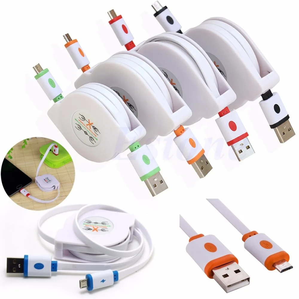 

JINSHENGDA New 2017 arrival 1/2/3M Retractable Micro USB Data Sync Charger Cable For Android LG Samsung S4 hot Hot Sale