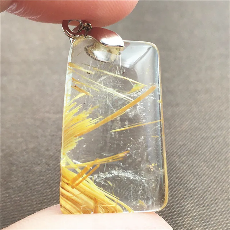 Natural Gold Rutilated Quartz Pendant (3)