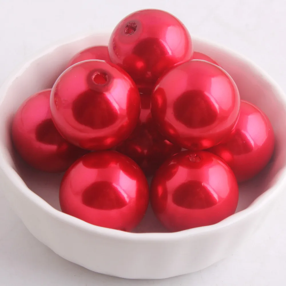 

Kwoi vita A60 Red Chunky Hot Sale 20mm Acrylic 100pcs a lot , Loose Imitation Plastic Pearl for Chunky Beads Jewelry