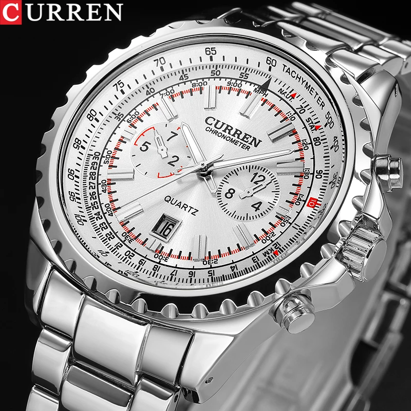 

Fashion Full Steel Mens Watches CURREN Army Military Sport Quartz Men's Wrist Watch Drop Shipping Male Clock Relogio Masculino
