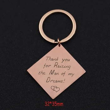 

Hand Stamped Keychain Engraved Thank You For Raising The Man Of My Dreams Mother In Law Gift Holder Exclusive Key Ring