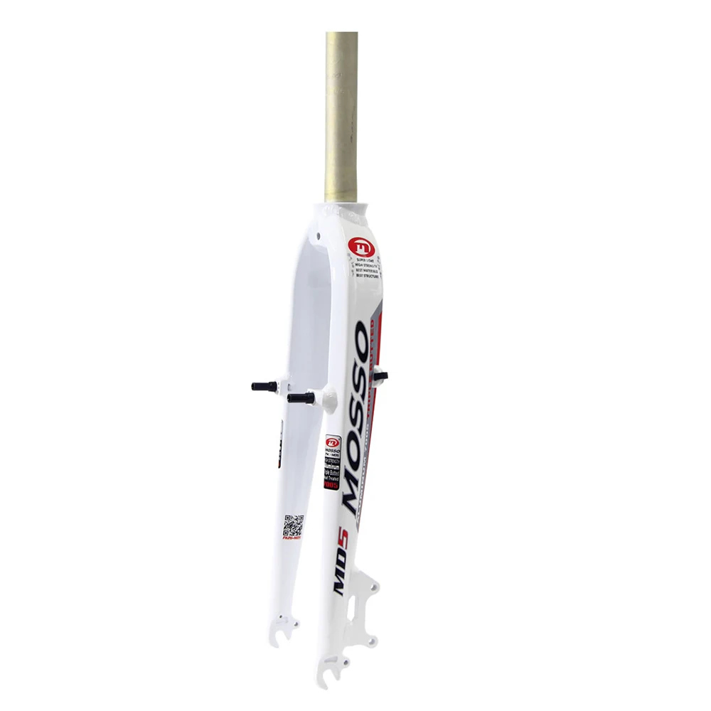 

MOSSO Aluminum 26" MTB Rigid Fork Cyclocross 28.6mm 1 1/8" Disc Brake V Brake Straight 100mm MD5 Forks White