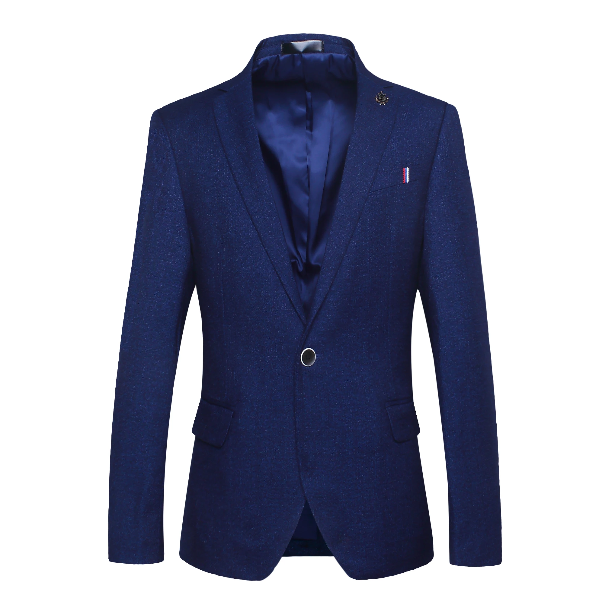 

BROWON Casual Blazer Men Slim Fit Solid Color Badge Design Cool Party Gentleman Suit Blazer for Men Regular Jacket for Men
