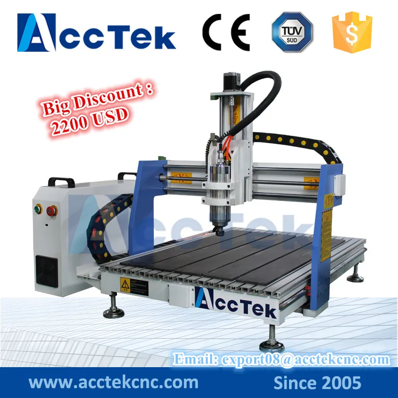 ACCTEK hot sale mini cnc router for metal engraving / aluminum carving cnc machine 6090in Wood