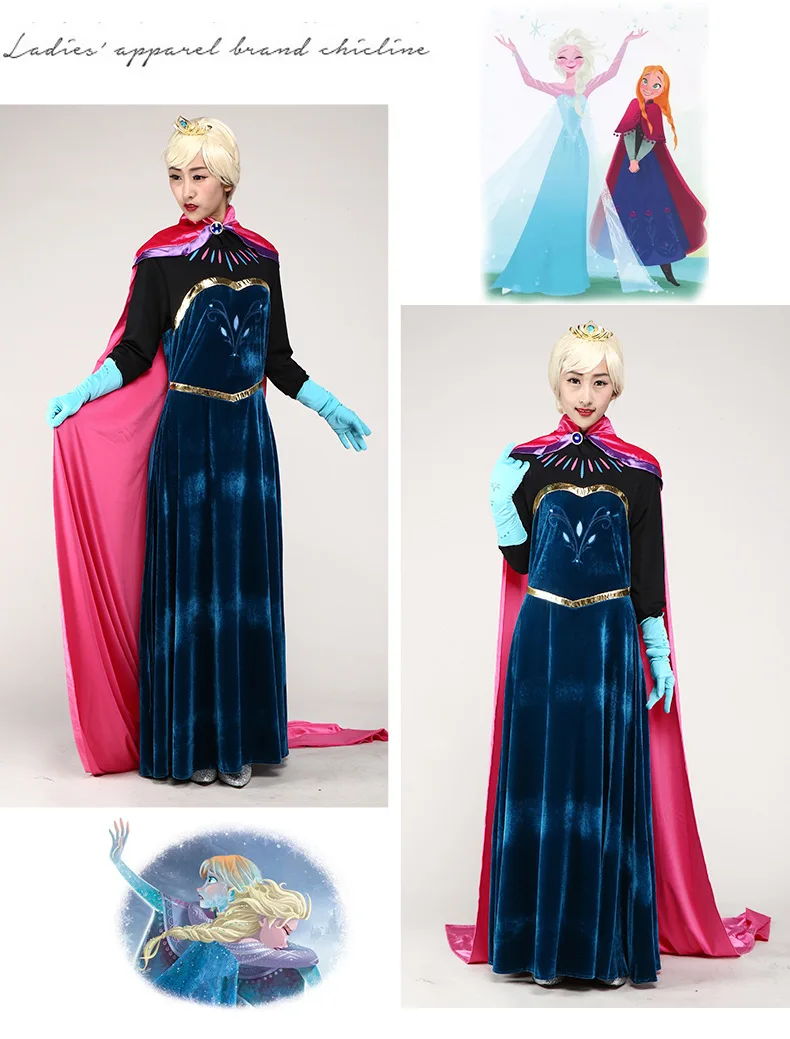 Костюм Снежной королевы Анны и Эльзы, платье для взрослых, Анна коронация, Женский карнавальный костюм на Хэллоуин