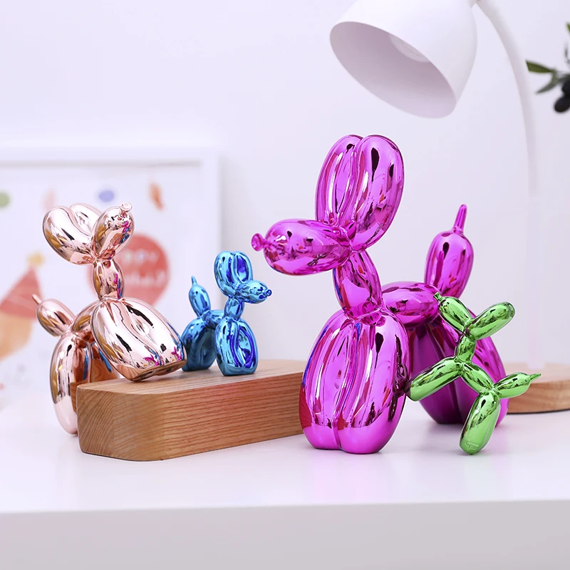Jeff Koons Shiny Balloon Dog Abstract Crafts Resin Statue Home Decor Art Sculpture Wedding Decoration