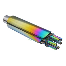 Выхлопная труба из нержавеющей стали для гоночного автомобиля радужной расцветки