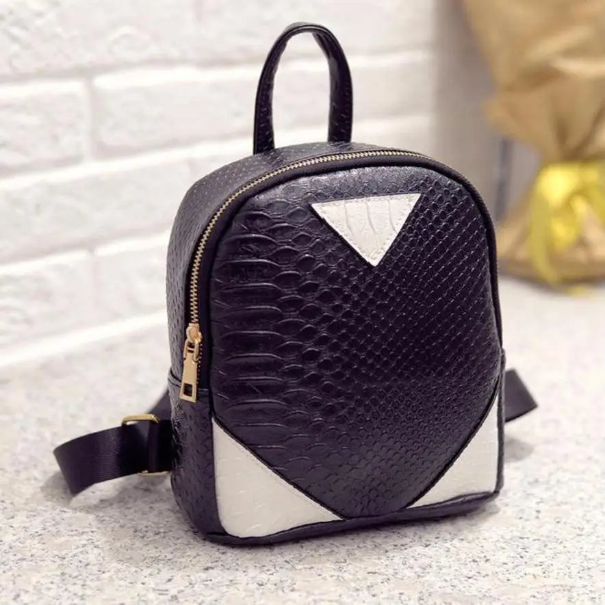 

Backpack Women Leather Panelled Zipper Schoolbag Girl Fashion Design Shoulder Bag Fresh New Mochilas Femininas #7120