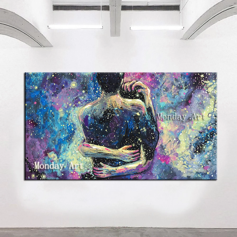 QQQ QKART-Canvas-Painting-Oil-Painting-Lover-Wall-Art-Pictures-for-Living-room-Home-decor-Posters-and (1)