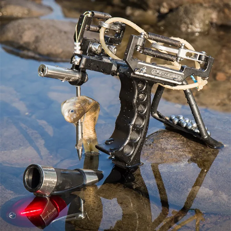 

Red Laser Slingshot Black Red Hunting Slingshot Catapult Outdoor Powerful Fishing Slingshot for Shooting Arrows Crossbow Bow