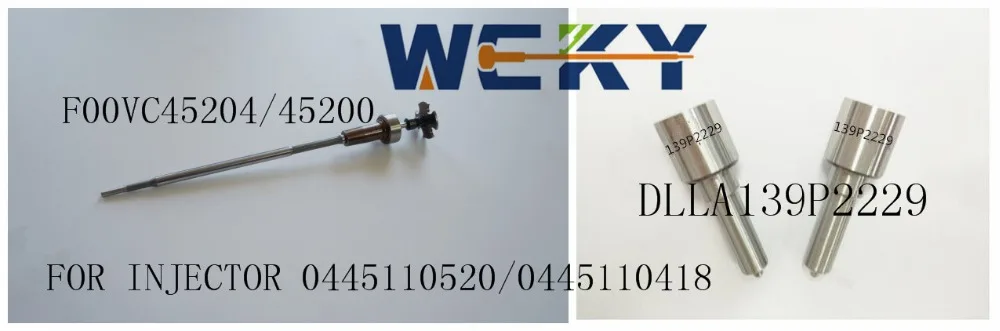 

Hot SALE CR Valve Set F00VC45204 F 00V C45 200 And DLLA139P2229 Nozzle 0433172229 0 433 172 229 For 0445110520 0 445 110 418