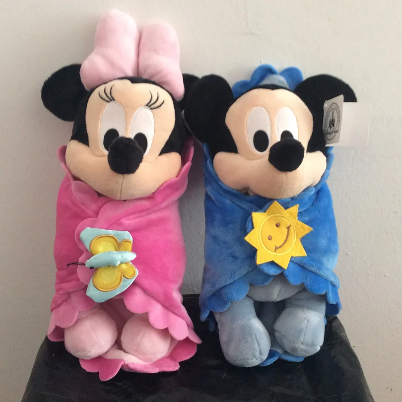 Милый ребенок Микки и Минни Маус с одеялом плюшевые игрушки Микки Маус детские мягкие куклы для детей Подарки