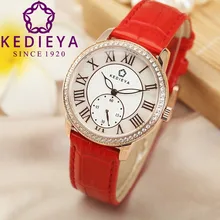 KEDIEYA Ladies Watches Rose Gold Plated Genuine Leather Designer Wrist Watch Japan Miyota Quartz Watches