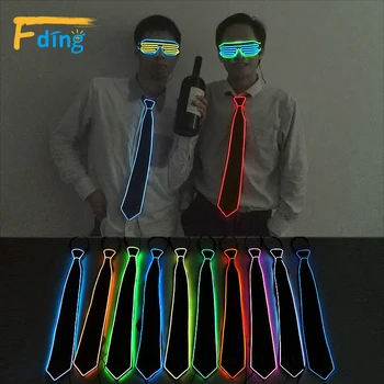 

Newest 10 Colors Flexible LED Neon Neck Tie Light Glow Wires with Controller for Dance Party Halloween Christmas LED Strip Light