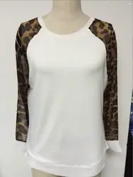 2018 Новый Для женщин толстовки Демисезонный модный бренд шифоновыми рукавами Повседневное свитер с длинными рукавами Leopard толстовки