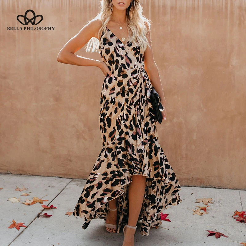 

Heydress Women Sexy Animal Leopard Print Long Maxi Dress Vintage V-Neck Female Meimaid Dress Lady Sleeveless Party Dress Vestido