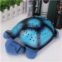 Night Lamp USB Powered Plush Bedroom Nightlight Coquimbo Sleeping Turtle Nursery Night Light With Baby Music Projector Star - Испускаемый цвет: RGB