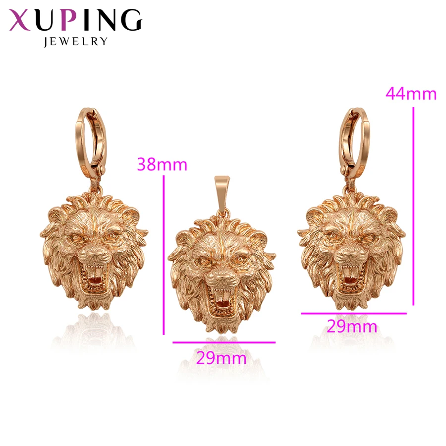 Xuping, наборы в форме головы льва, ювелирные изделия для женщин, простое покрытие из розового золота, Черная пятница, подарки S105, 6-65195