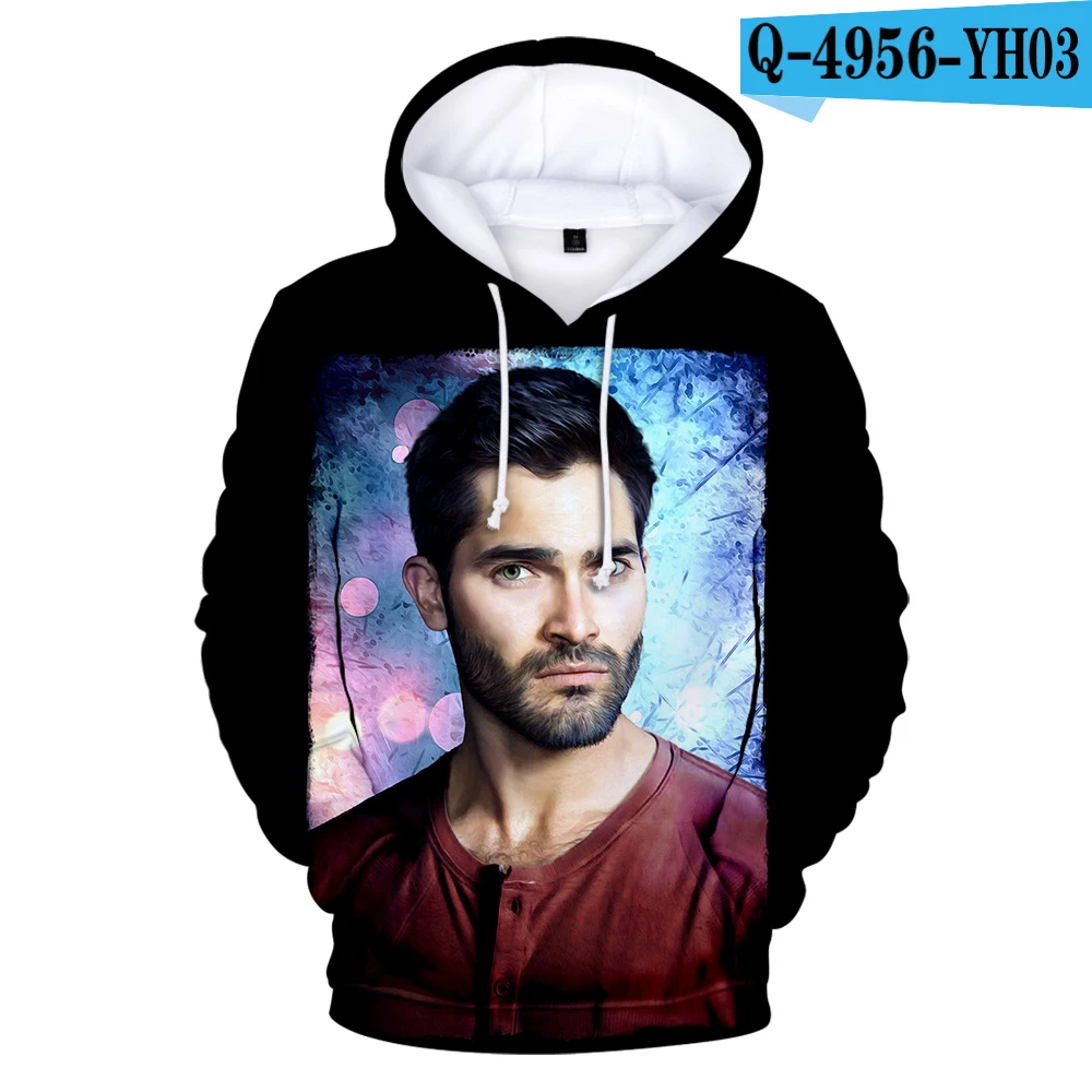 Fashion Teen Wolf Hoodies Derekhale 3D Print Sweatshirts Teen Wolf Men/Women Black Unisex Tops 4XL - Цвет: 3D hoodies