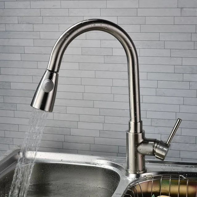 Special Offers Hot Cold Water Kitchen Faucet Copper Chrome Single Handle Basin Faucet 360 Degree Rotating Drawing-type Faucet Special Offers Hot Cold Water Kitchen Faucet Copper Chrome Single Handle Basin Faucet 360 Degree Rotating Drawing-type Faucet