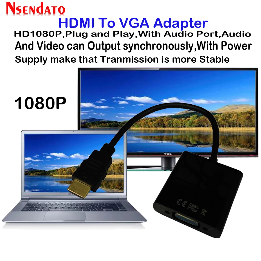 

HDMI To VGA Cable Adapter Digital to Analog Audio Video Cables HDMI VGA Converter For XBOX 360 PS3/4 HDTV PC DVD TV Box Tablet